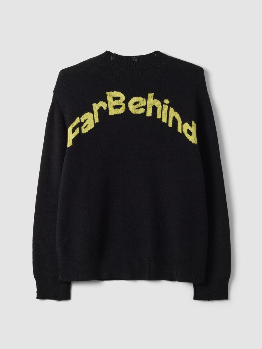 Black crew-neck jumper in viscose blend, oversized fit_1