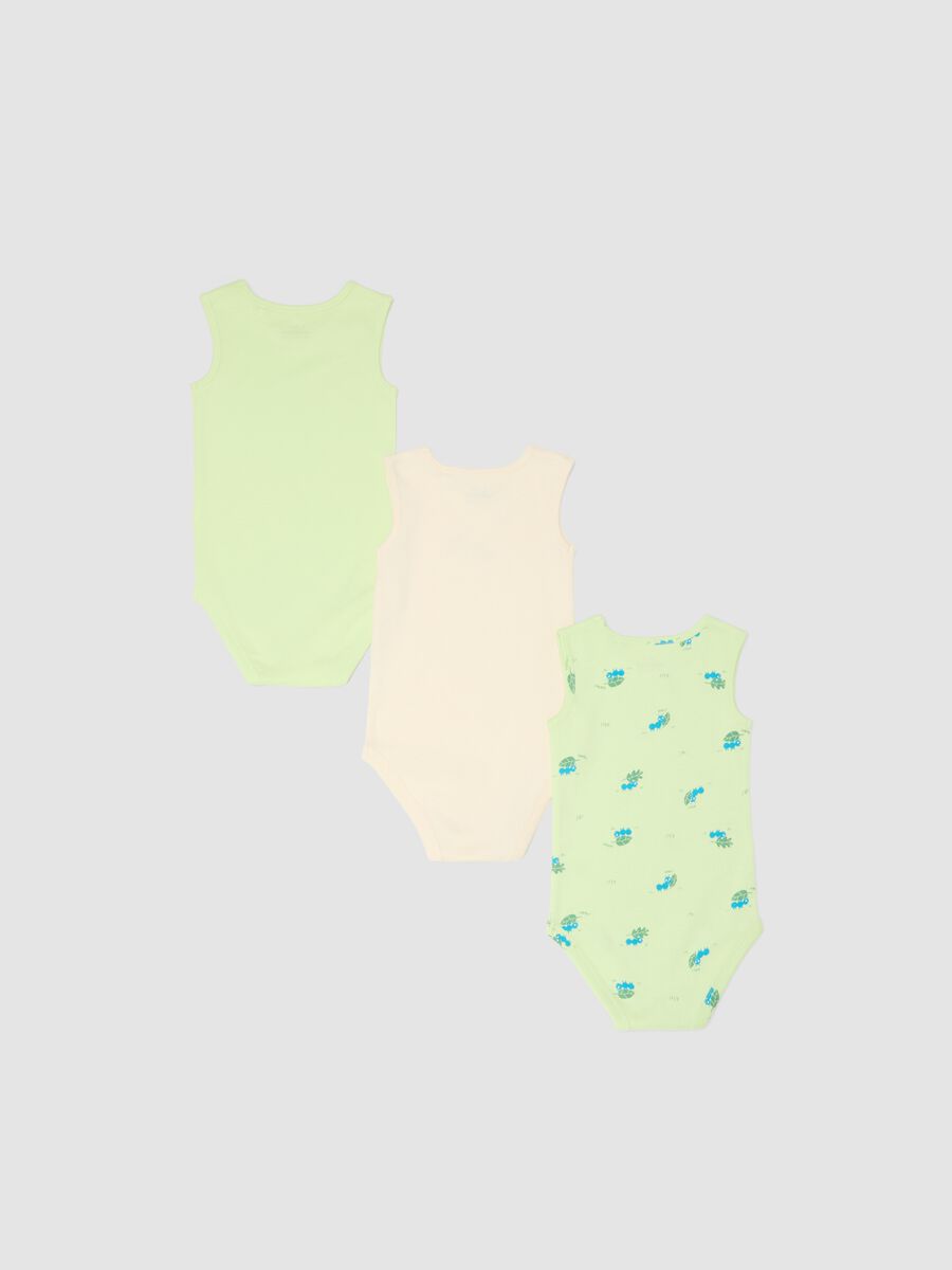 Newborn multicolor pure cotton bodysuit tripack with ants_1