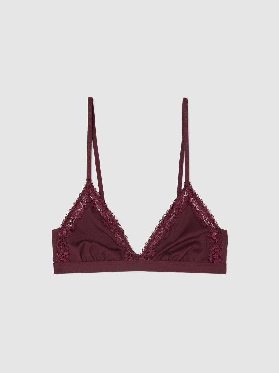 Red Triangle Bra with Lace Details_4