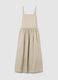 Women&rsquo;s beige sleeveless long dress in stretch cotton._4