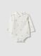 White organic cotton baby bodysuit with collar_0