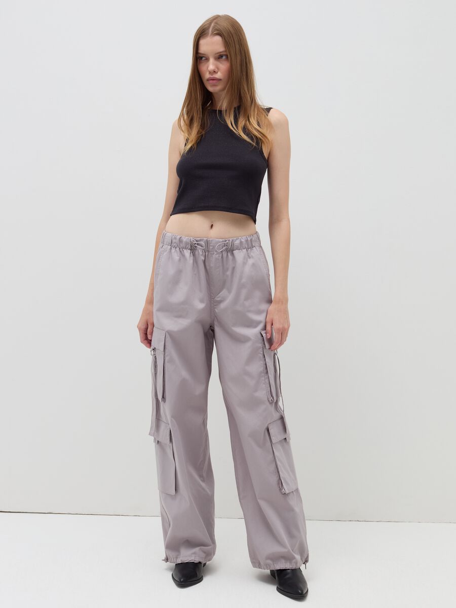 Ribbed crop tank top with lurex_2