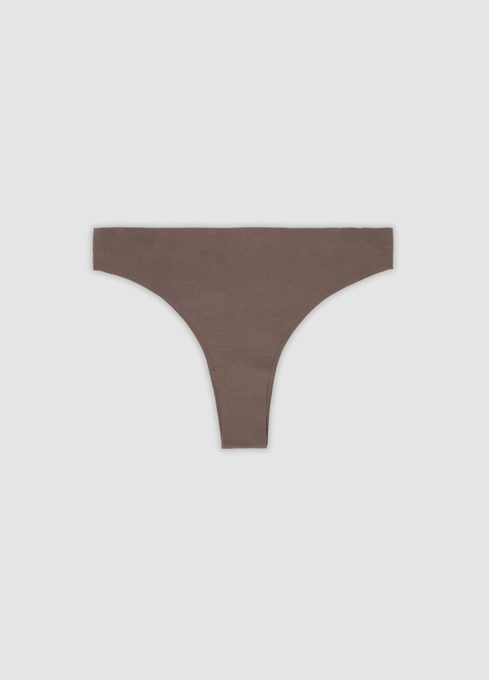 Brauner Brazilian-Slip aus elastischer Bio-Baumwolle