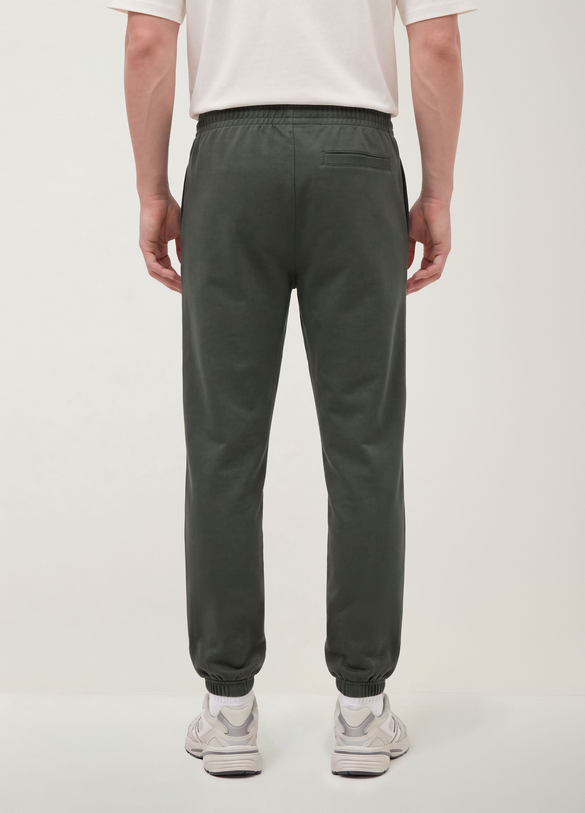 Green relaxed-fit stretch joggers