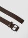 Brown belt with square metal buckle_1