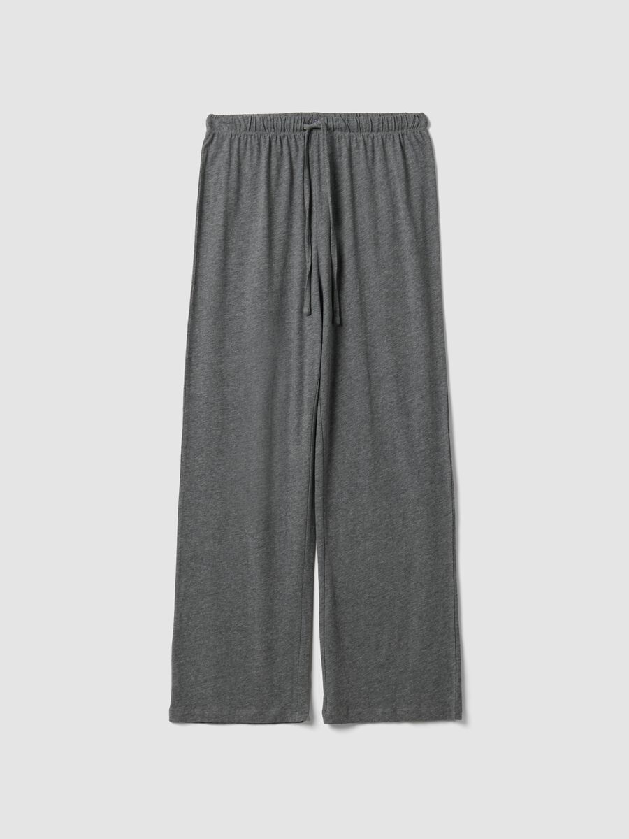 Cal&ccedil;as de pijama cinzentas em mistura de algod&atilde;o e viscose_4