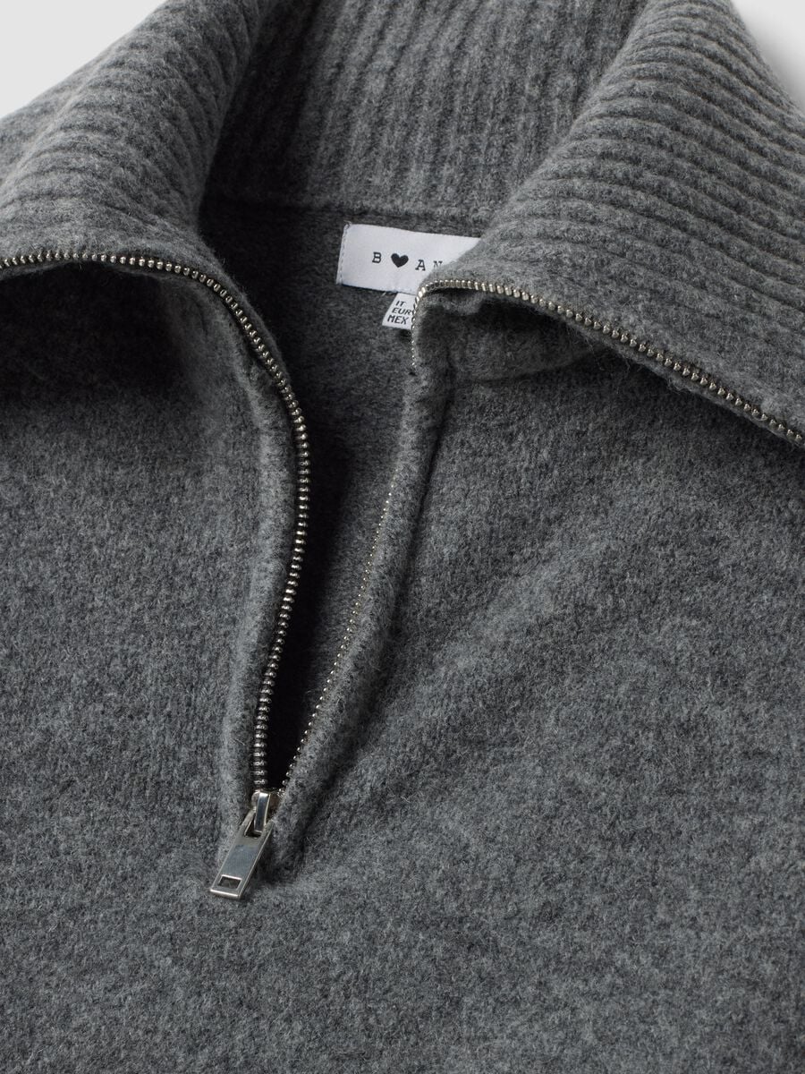 Grey half-zip stretch wool jumper_5