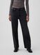 Black straight-leg pure cotton jeans (oversized fit)_1