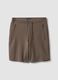 Brown regular fit stretch cotton blend shorts_4