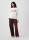 Elfenbeinweisses Sweatshirt aus Baumwollmix mit GAP-Schriftzug im Muster_1