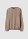 Beige crew-neck regular-fit jersey knit jumper_0