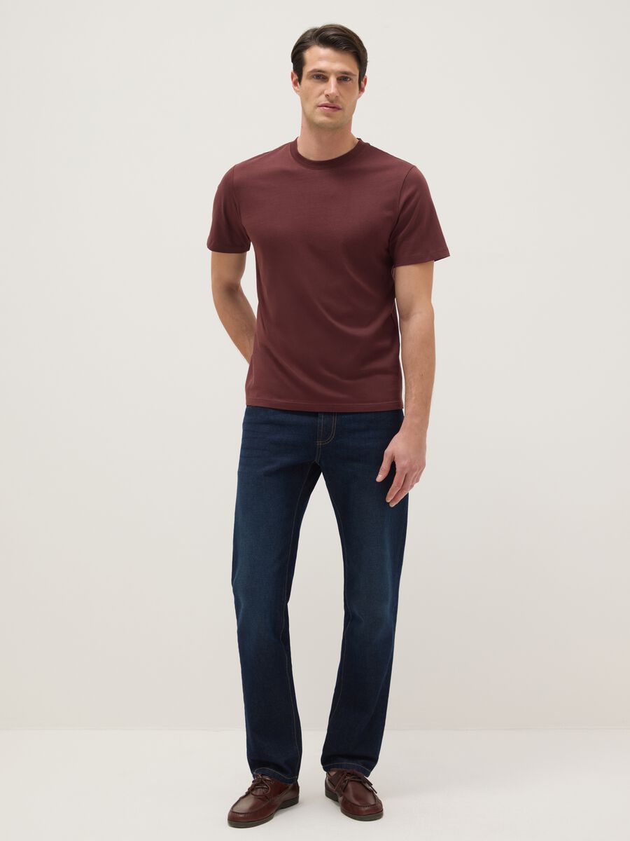 Red pure cotton regular fit T-shirt_1