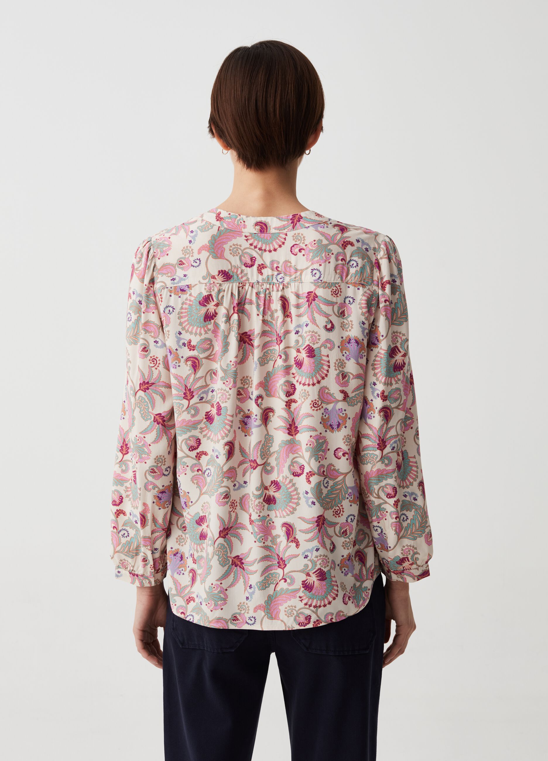 Viscose blouse with paisley pattern