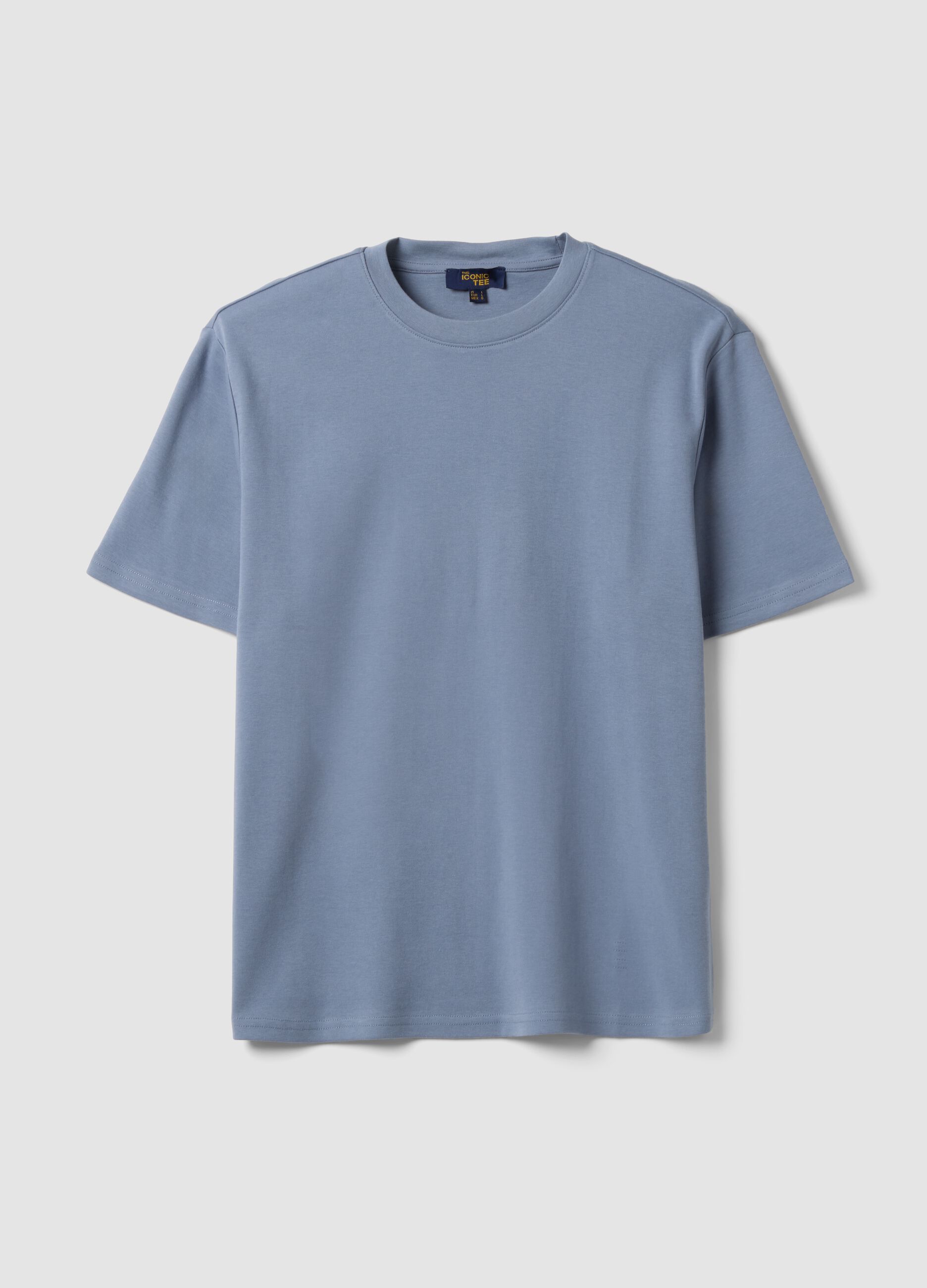 &Mu;&pi;&lambda;&epsilon; &kappa;&omicron;&nu;&tau;&omicron;&mu;ά&nu;&iota;&kappa;&omicron; T-shirt &alpha;&pi;ό 100% &beta;&alpha;&mu;&beta;ά&kappa;&iota;, relaxed fit