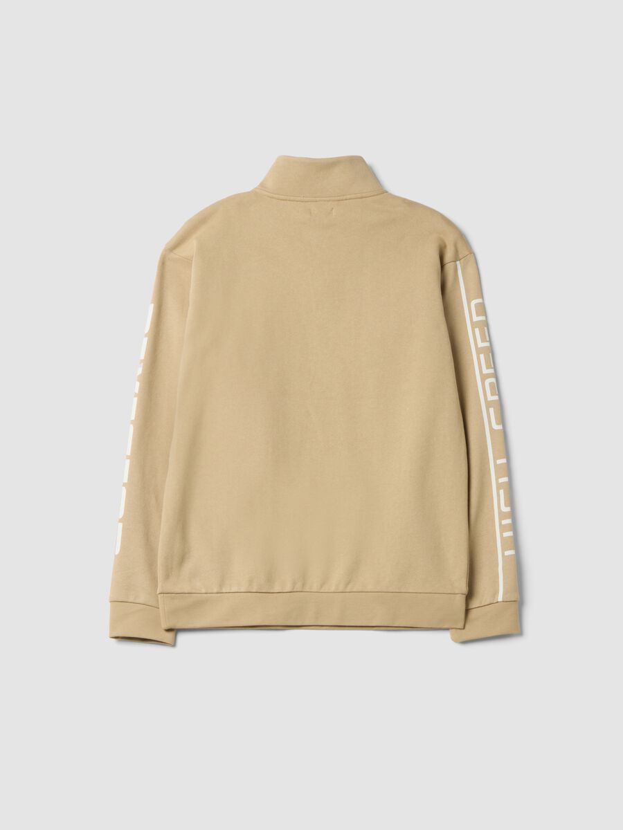 Half-zip beige in puro cotone relaxed fit_2
