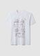 Wei&szlig;es T-Shirt aus reiner Baumwolle mit Frontprint, Regular Fit_4
