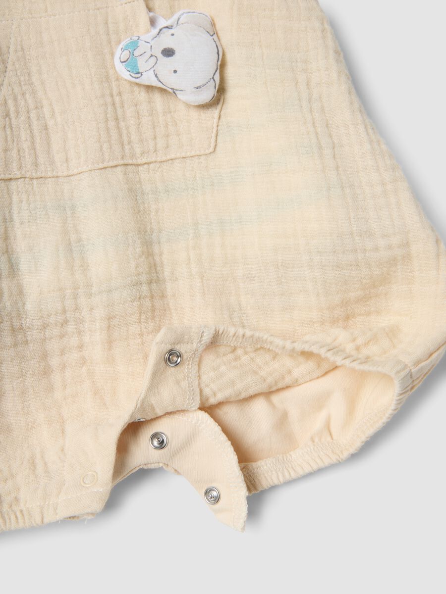 Newborn multicolour pure cotton t-shirt and overall set, relaxed fit_2