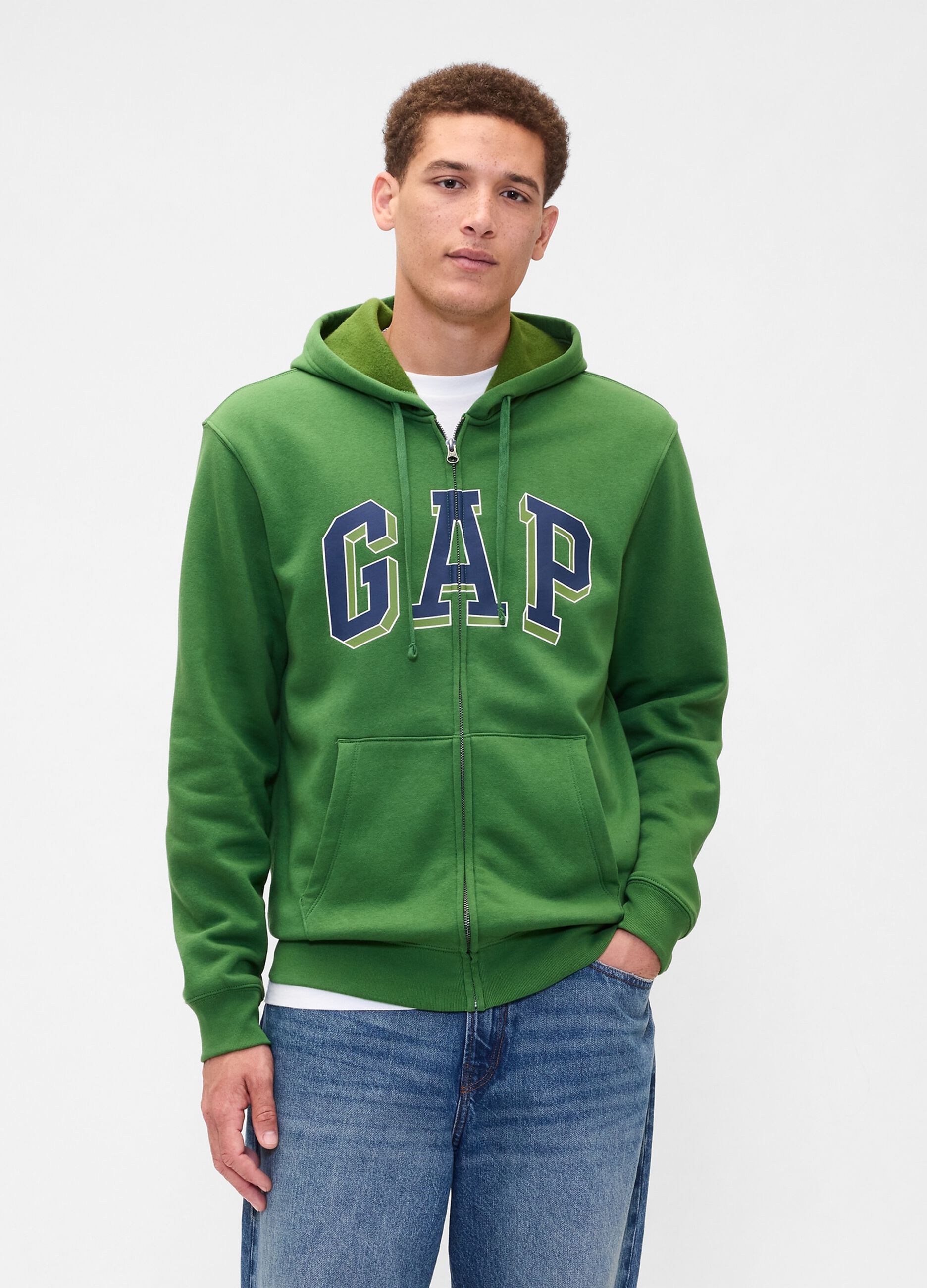 Gr&uuml;ner Hoodie aus Mischbaumwolle