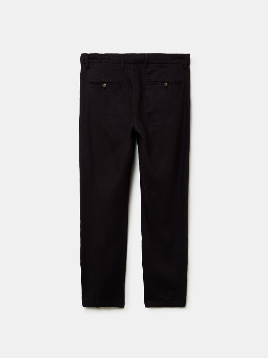 Chino trousers in linen with drawstring_4