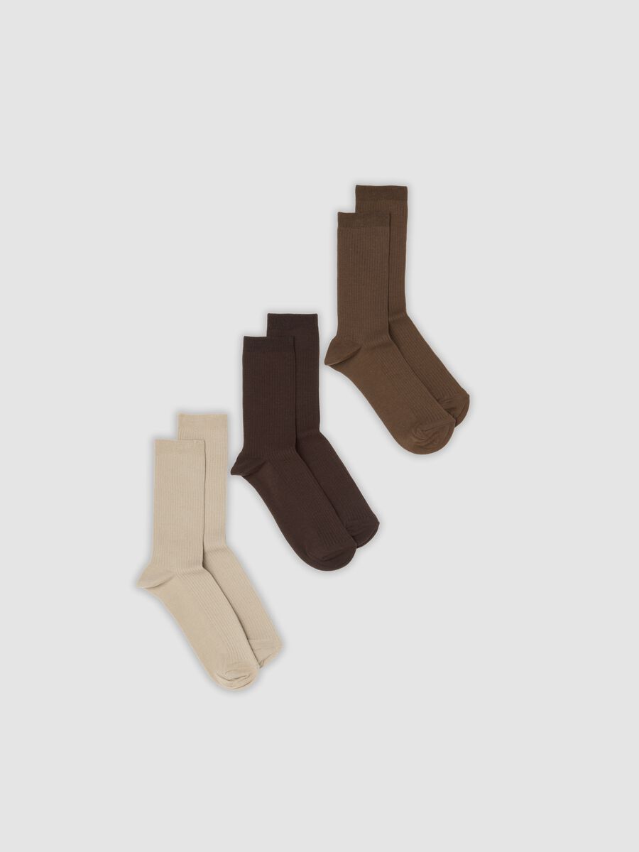 3-pack of brown stretch cotton socks_0