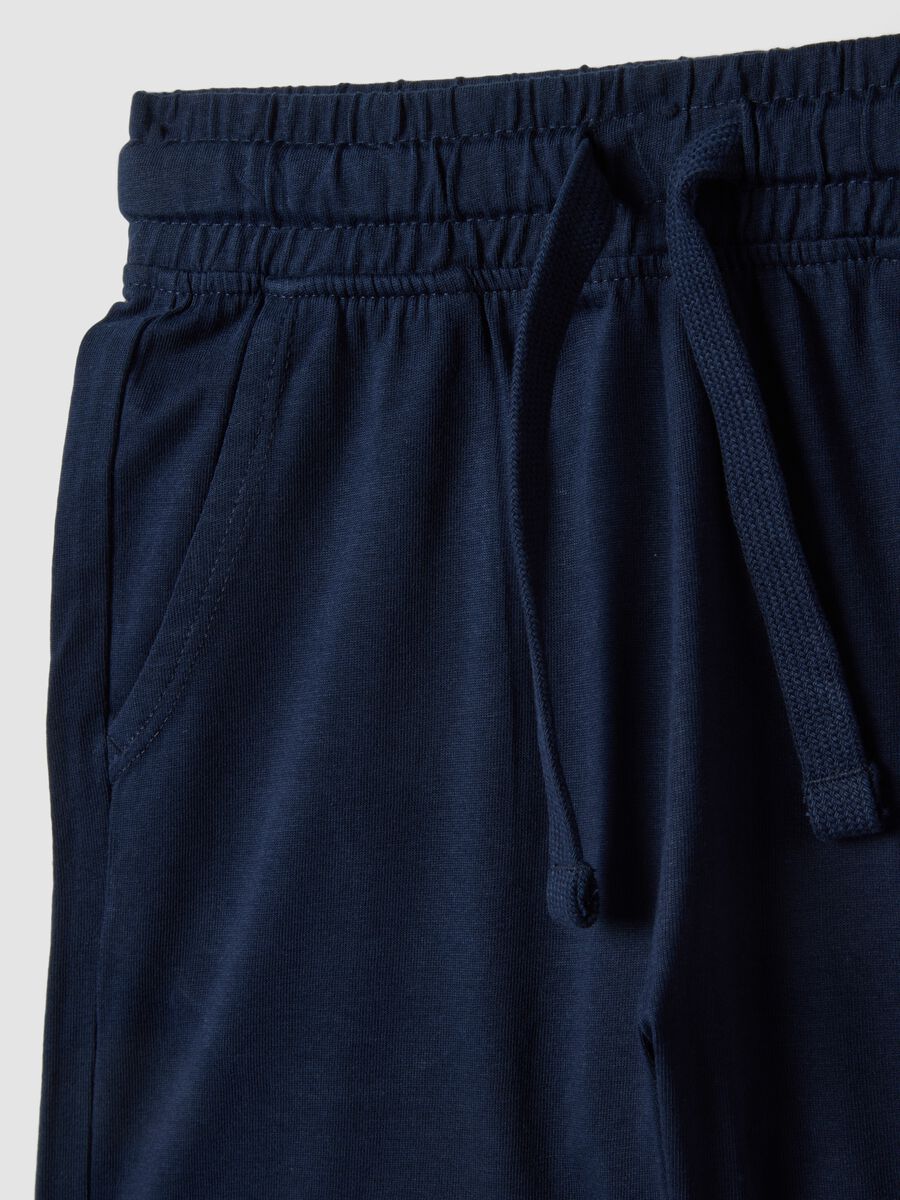 Boys&rsquo; regular-fit pure cotton blue shorts_2