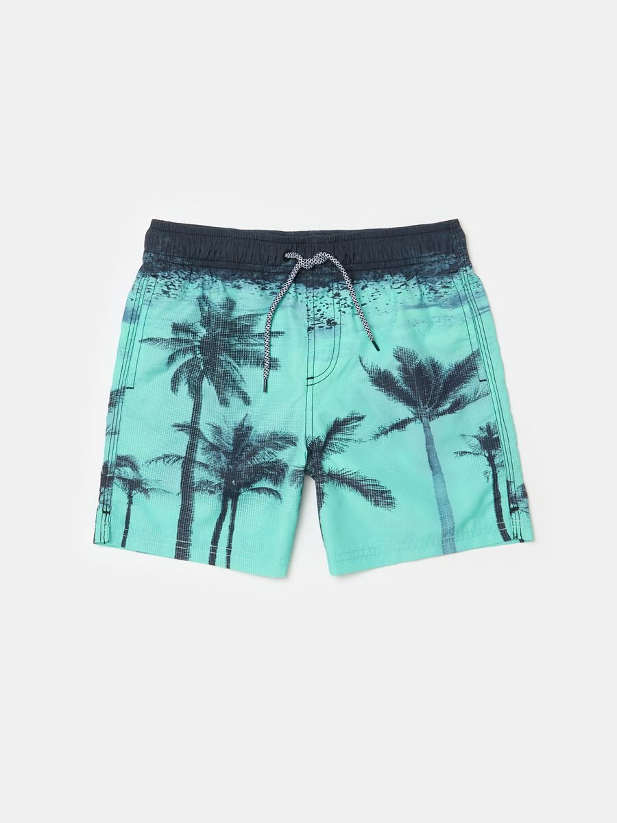 Swimming shorts with drawstring and print_0