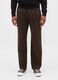 Brown Stretch Wool Blend Trousers_1