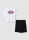 Schwarz-weisses Jungen-Set aus reiner Baumwolle mit Print, Oversize-Passform_3