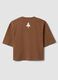 T-shirt castanha em algod&atilde;o puro com bordados, corte regular_6