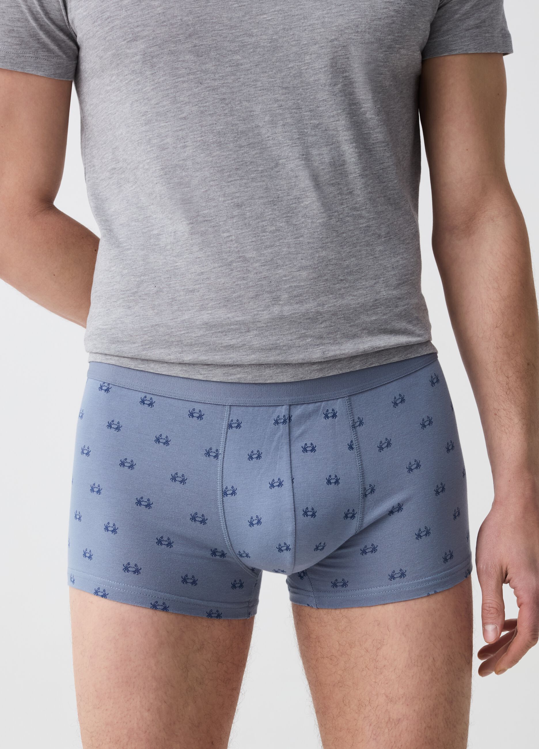 Three-pack boxer shorts with crab print