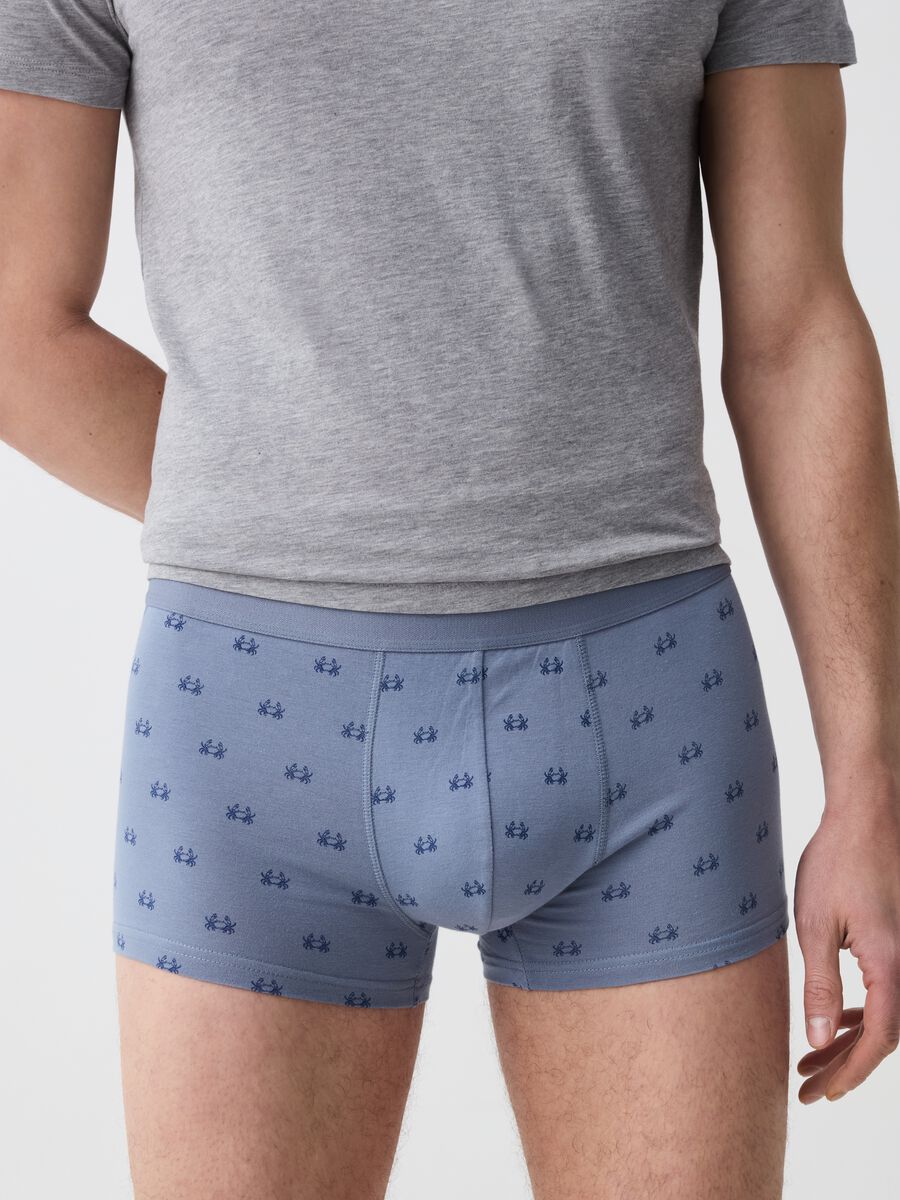 Three-pack boxer shorts with crab print_1