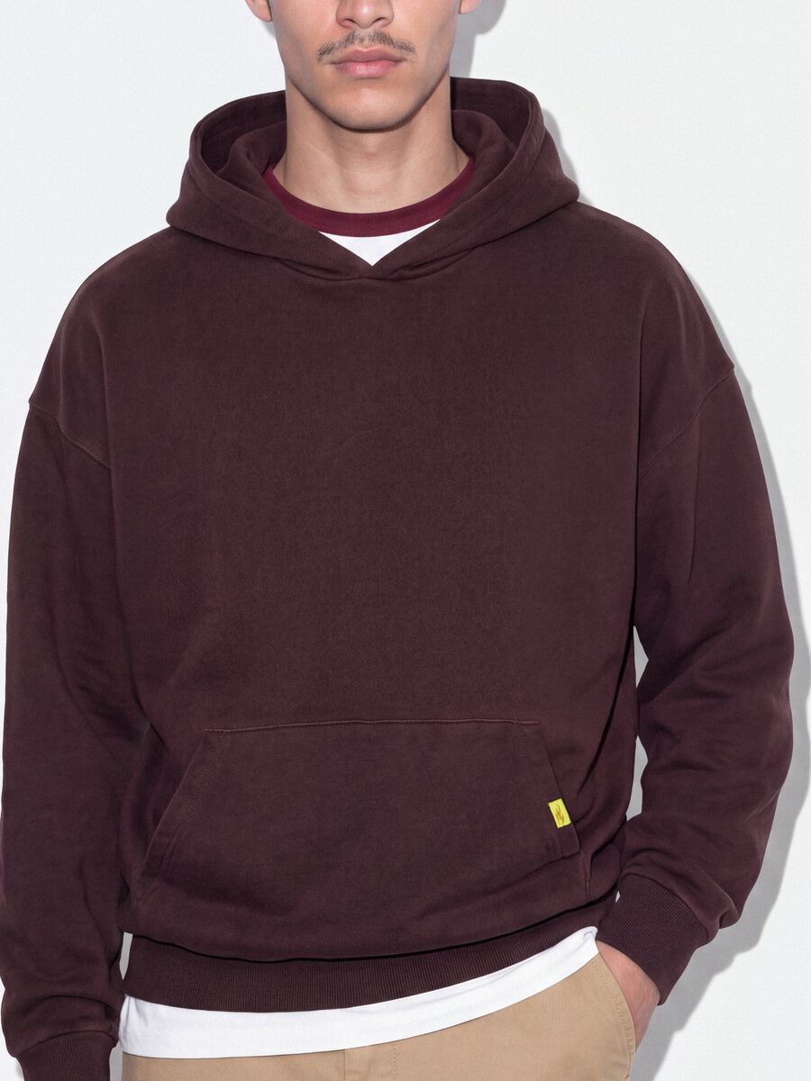 Red pure cotton oversized hoodie_3