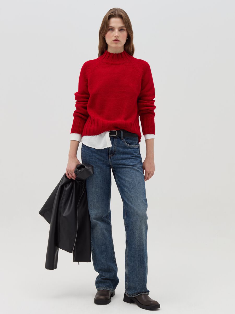 Knitted top with mock neck_1