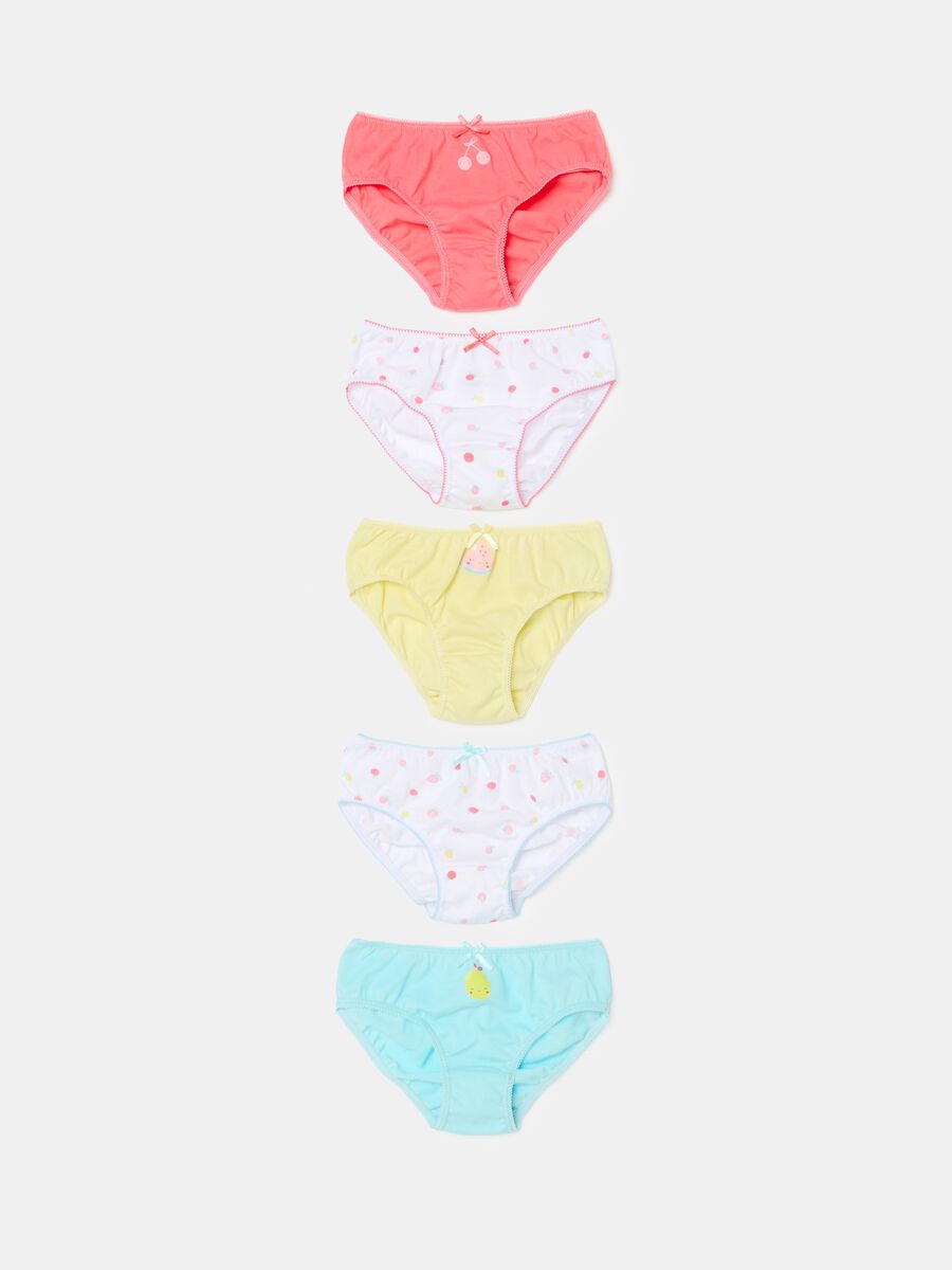Five-pack jersey briefs with fruit print_0