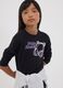 Girls&rsquo; black organic cotton crop T-shirt with ribbed neck_0
