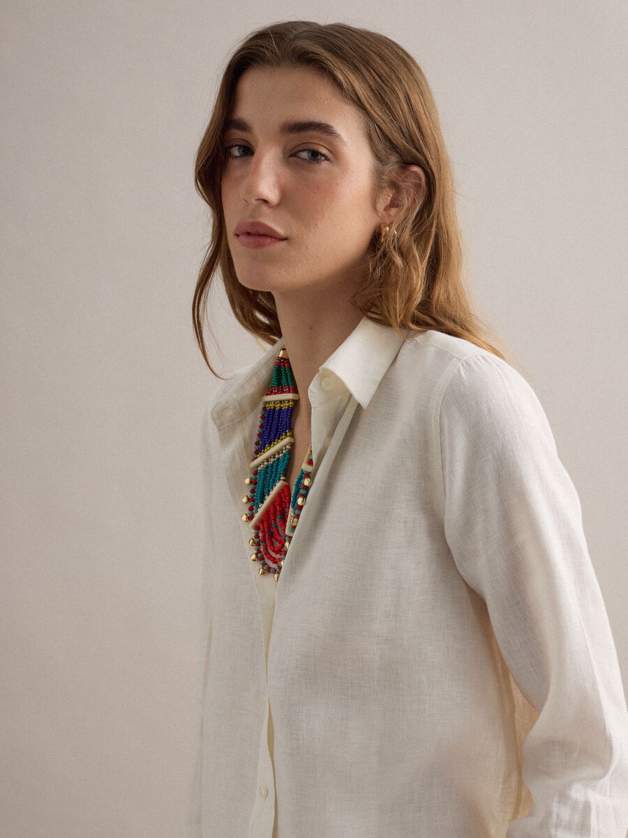 Regul&auml;re Passform aus reinem wei&szlig;em Leinen_1