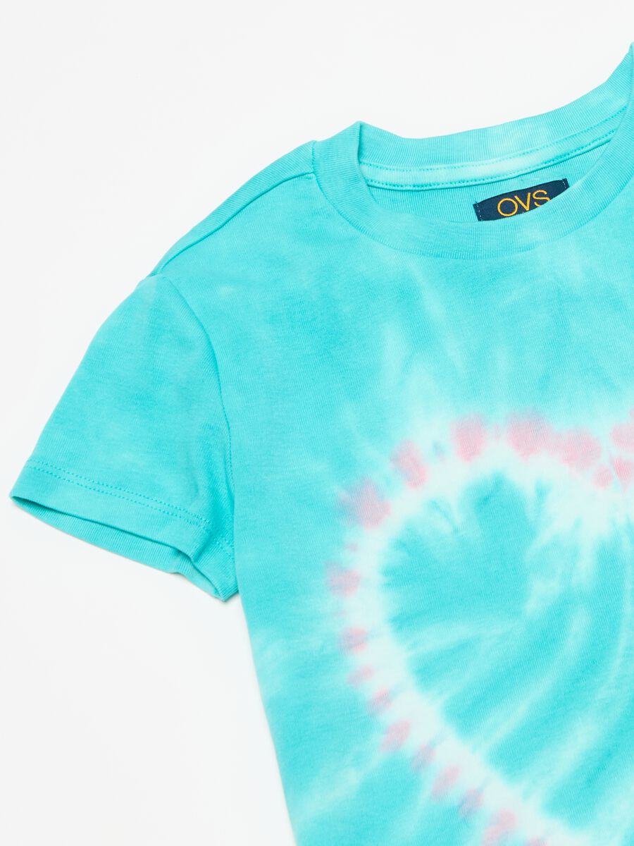 Tie-dye T-shirt with heart print_1