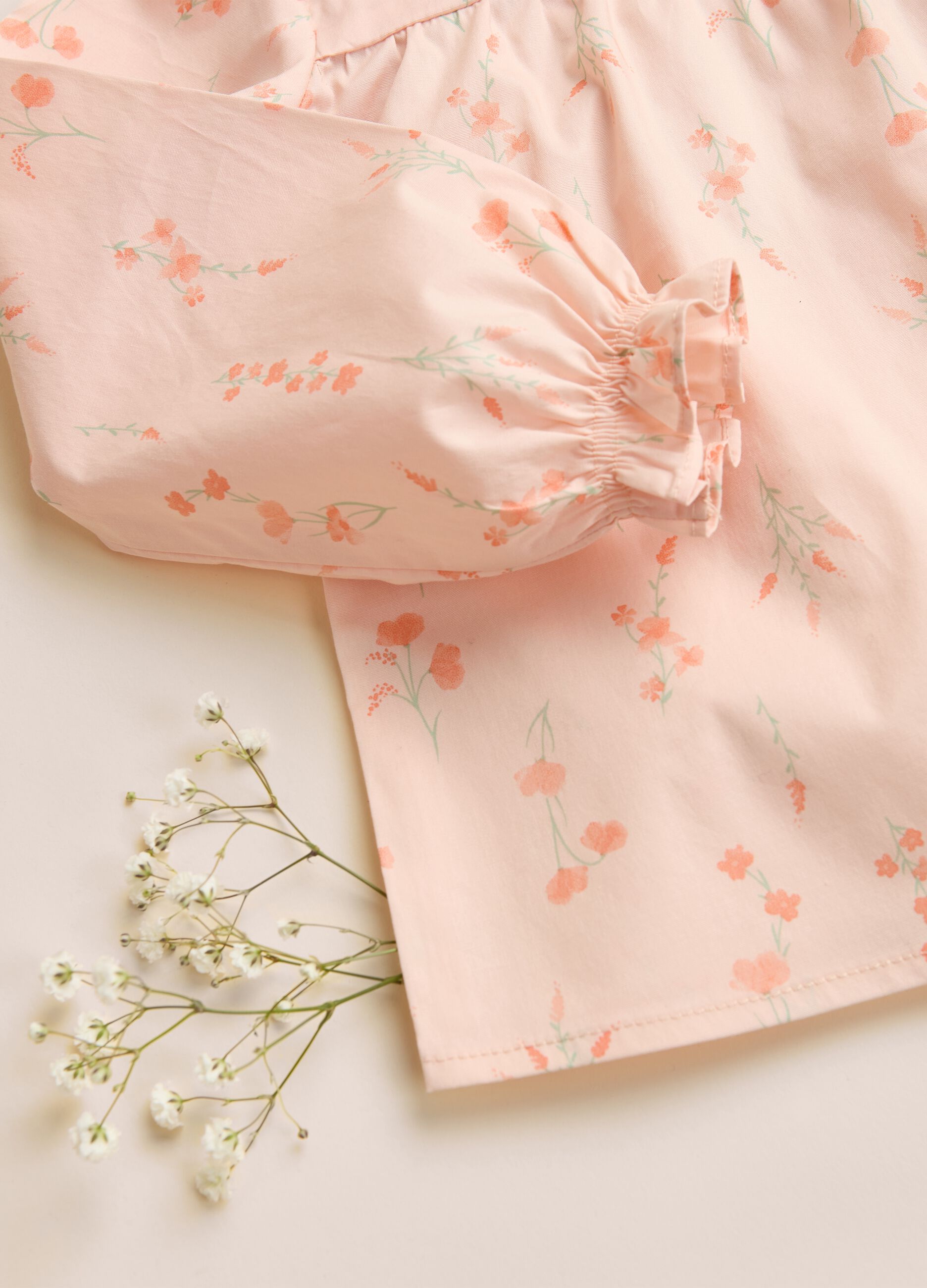 Camicia in cotone elasticizzato stampa floreale IANA