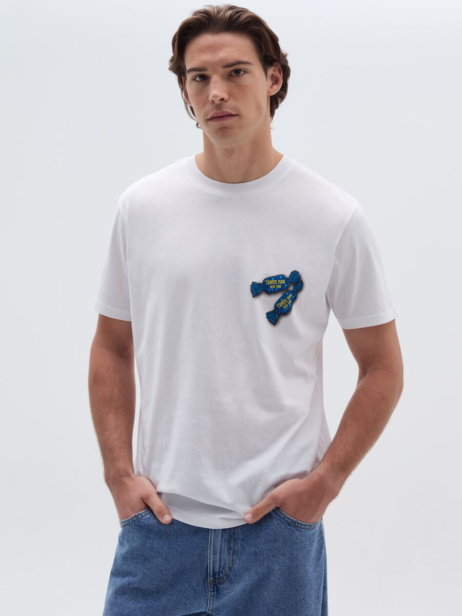 Cotton T-shirt with Candie Man NY print_1