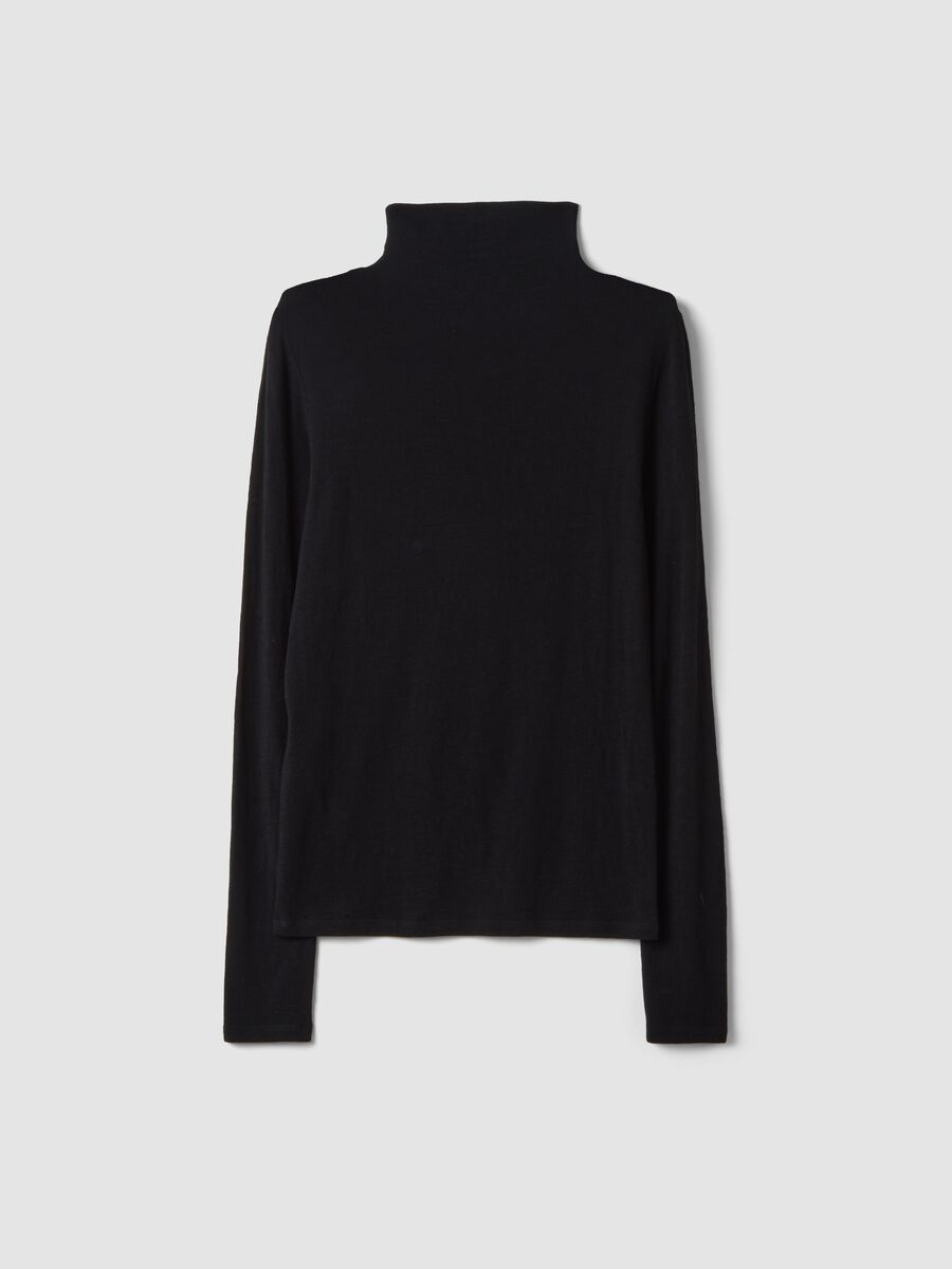 Black modal and stretch cashmere regular-fit T-shirt_6