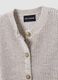 White pure cotton knitted gilet with crew neck, regular fit_5