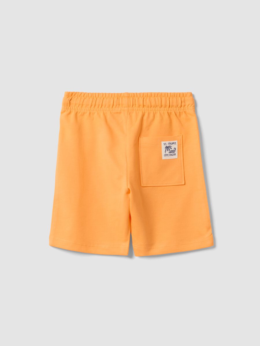 Orange pure cotton kids shorts regular fit_1