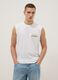 White pure cotton regular-fit vest with print_1
