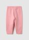 Girls' pink stretch cotton slim fit trousers_1