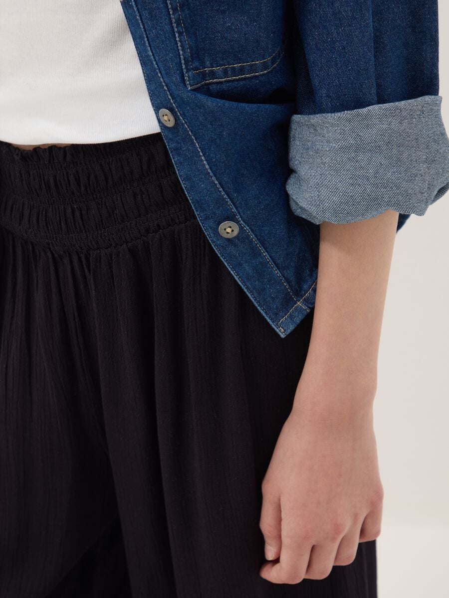 Pantalon palazzo noir en viscose pure_2
