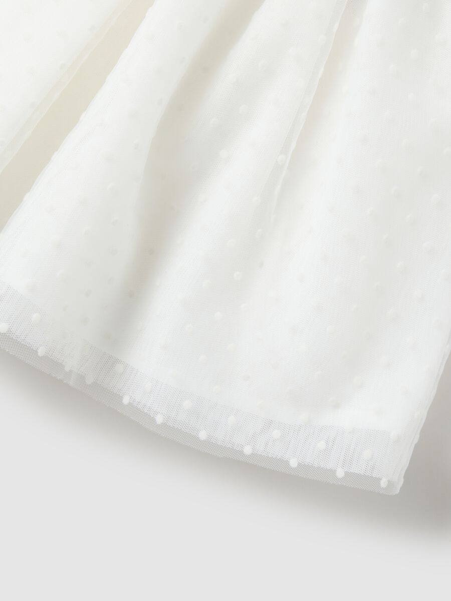 Wei&szlig;er Mesh-Rock mit Tupfenmuster f&uuml;r M&auml;dchen_2