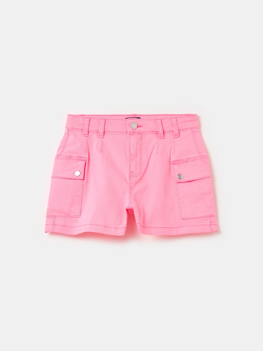 Cargo shorts in stretch cotton_0