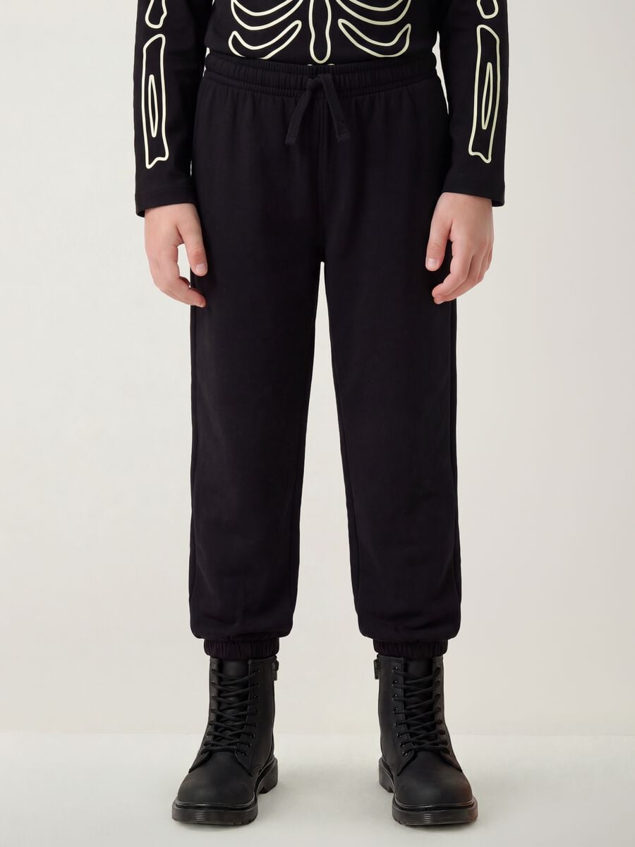 Pantaloni jogger neri in puro cotone organico_2