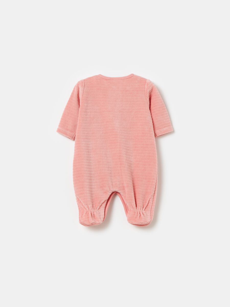 Onesie with feet and striped weave_1