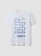 Weisses T-Shirt aus reiner Baumwolle mit Frontprint, Regular Fit_4